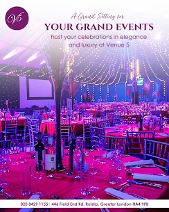 Celebrate weddings, birthdays, corporate events, and special occasions at Venue 5, the best banqueting venue in Ruislip with elegant spaces and catering.