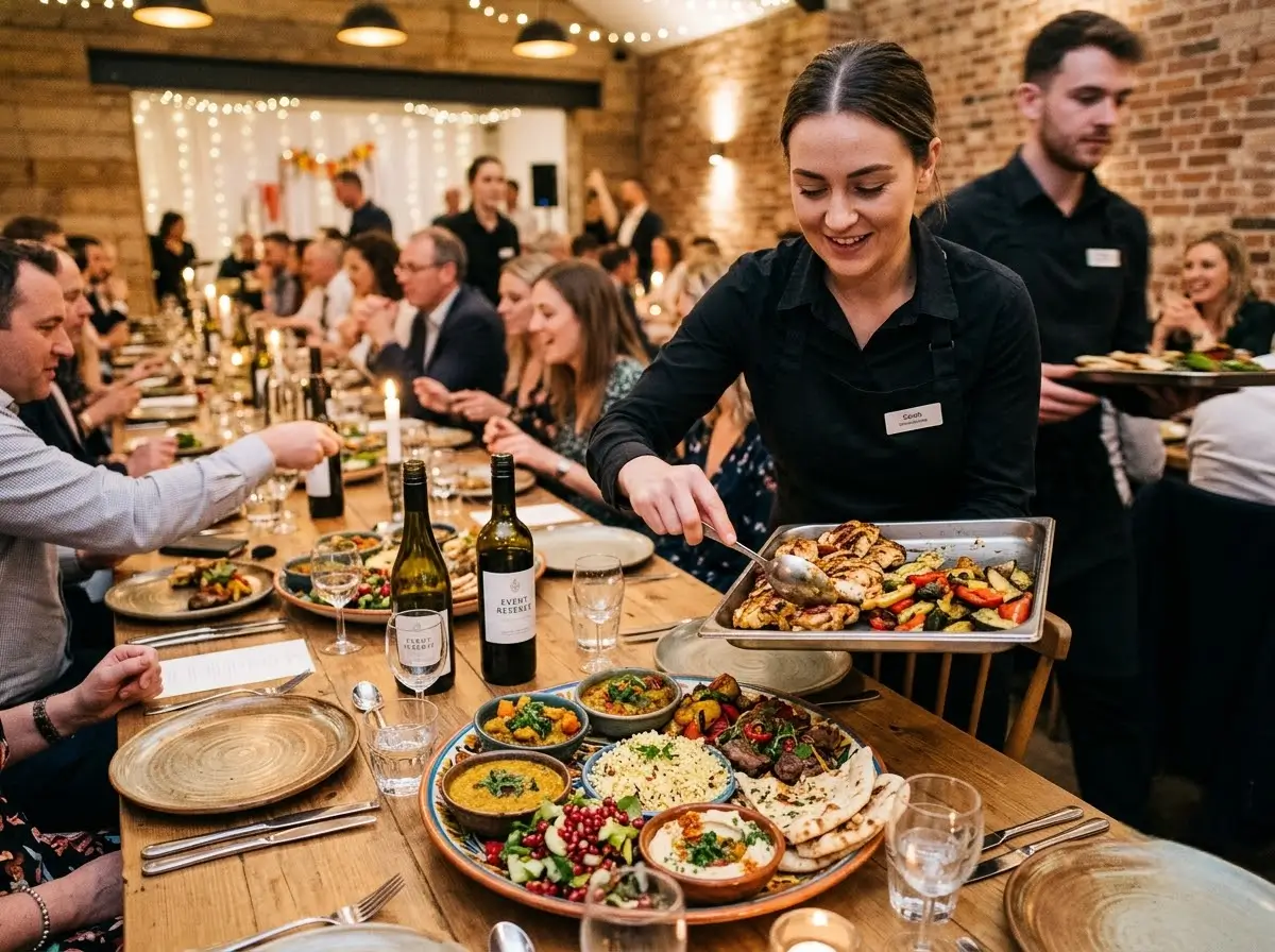 Food being served at a private banqueting event at Venue 5 Ruislip