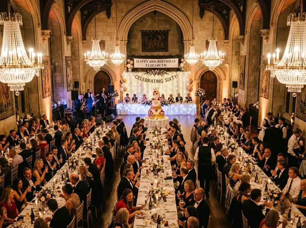 Guests celebrating a milestone birthday at Venue 5's banqueting hall